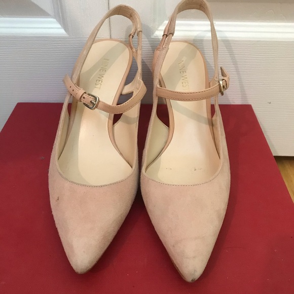 Nine West Pink Suede Pointed Toe  Heel - Picture 5 of 5